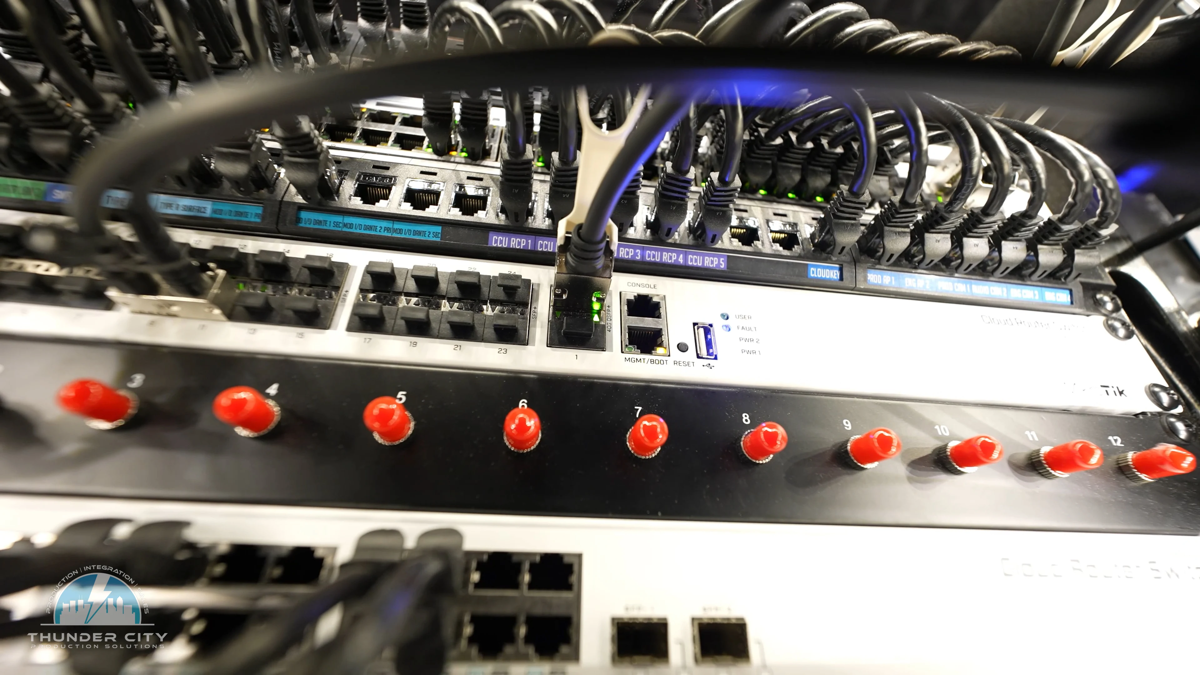 Labeled network connections in a BOLT 32 rack